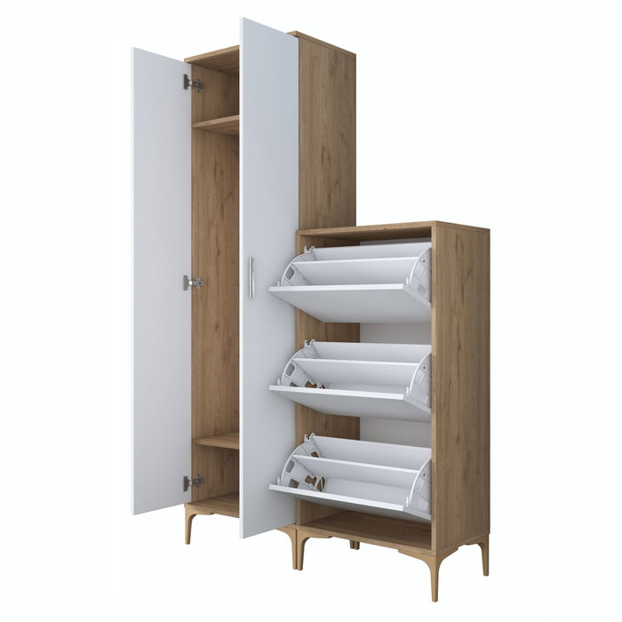 Hanah Home Soporte de Entrada Nogal y Blanco Hanah Home Soporte de Entrada Nogal y Blanco
